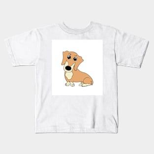 dachshund fawn and cream cartoon Kids T-Shirt